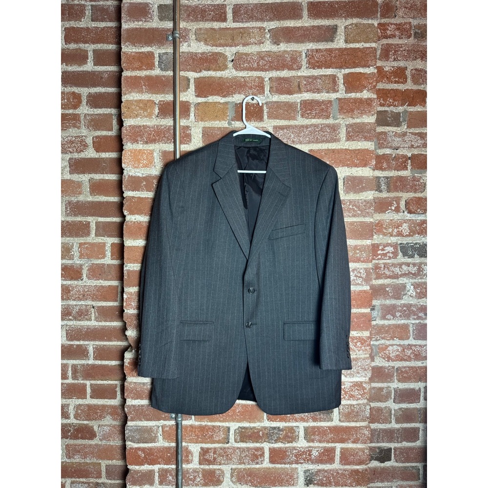 Lauren Ralph Lauren Mens Gray Pinstripe Wool Suit Jacket Blazer 42R Canada